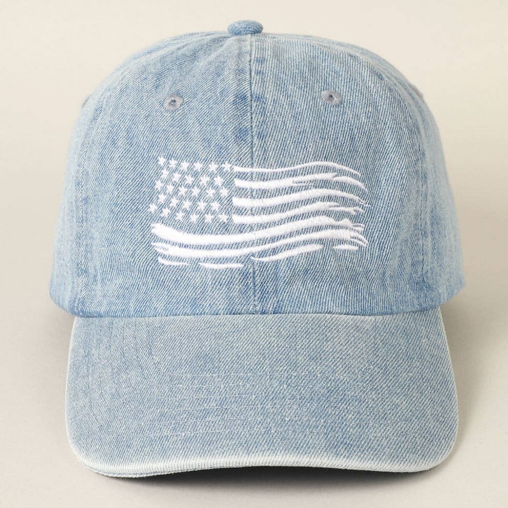 American Flag Denim Baseball Hat